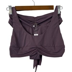Riot Swim Pico Bikini Set Plum Purple Top L Bottom M Back Tie Closure Revolve